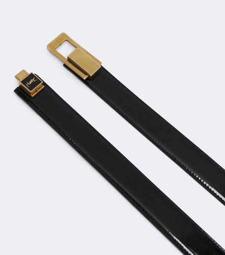 Ceinture Cassandre en cuir verni - Saint Laurent - Modalova