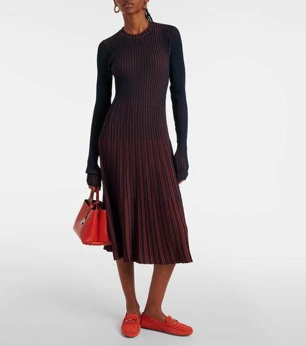 Robe midi en maille côtelée à rayures - Tod's - Modalova