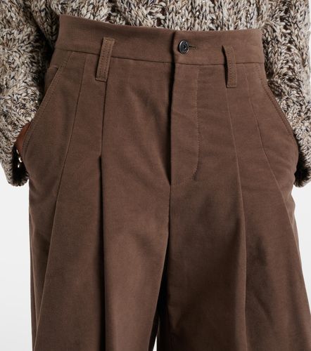 Pantalon ample à taille haute en coton - Brunello Cucinelli - Modalova
