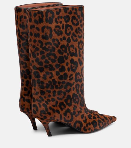 Bottes Fiona 60 en cuir façon poulain - Amina Muaddi - Modalova
