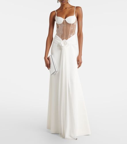 Robe longue à sequins et à appliqué floral - David Koma - Modalova
