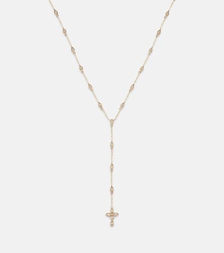 Collier Cross en or 14 ct et diamants - Sydney Evan - Modalova