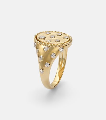 Yvonne Léon Bague Plumetis en or 9 ct et diamants - Yvonne Leon - Modalova