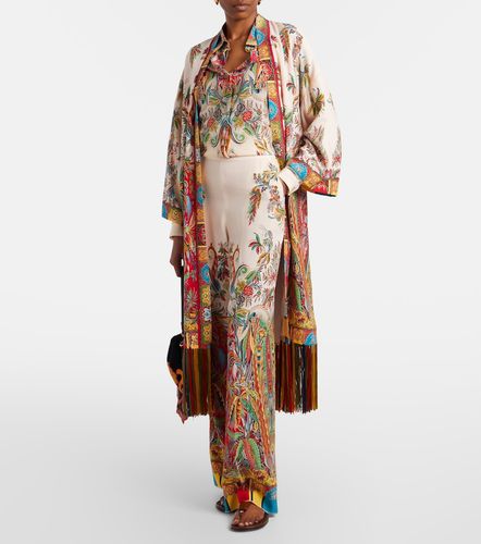 Pantalon palazzo en soie à motif floral - Etro - Modalova
