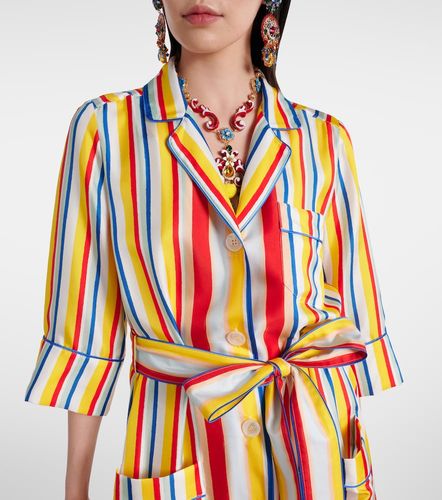 Robe chemise rayée en soie - Dolce&Gabbana - Modalova