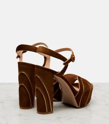 Sandales 125 à plateau en daim - Gianvito Rossi - Modalova