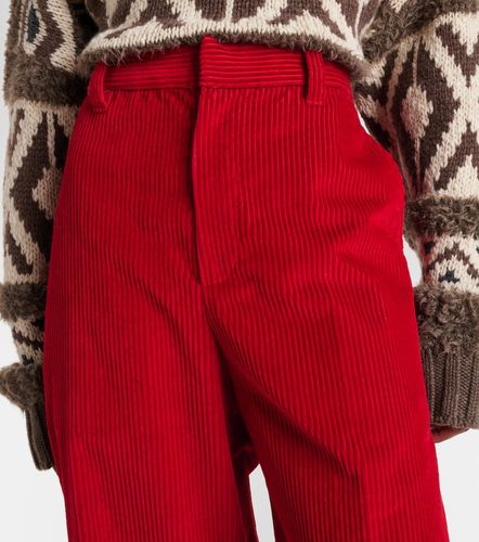 Pantalon ample à taille haute en velours côtelé de coton - Brunello Cucinelli - Modalova