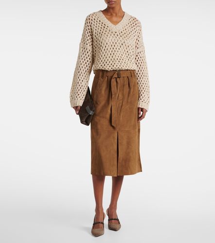Pull en soie et lin mélangés à sequins - Brunello Cucinelli - Modalova