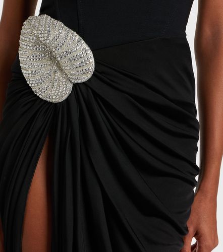 Robe midi bustier en laine mélangée à ornement - David Koma - Modalova