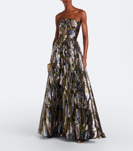 Robe longue bustier en soie mélangée - Elie Saab - Modalova