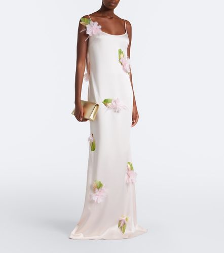 Robe longue Nara en satin à plumes - The New Arrivals Ilkyaz Ozel - Modalova