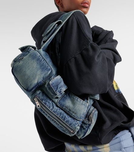 Sac à bandoulière Superbusy Small en denim - Balenciaga - Modalova