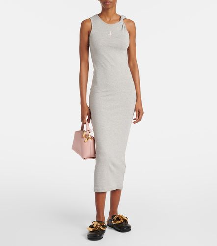 Robe longue brodée en coton à logo - JW Anderson - Modalova