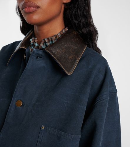 Veste oversize en coton et cuir - Prada - Modalova