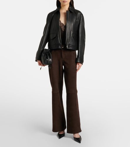 Pantalon ample Milo en daim - Nour Hammour - Modalova