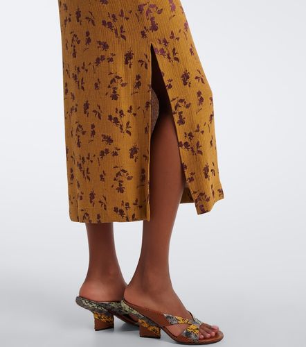 Robe midi en jacquard de satin à fleurs - Dries Van Noten - Modalova