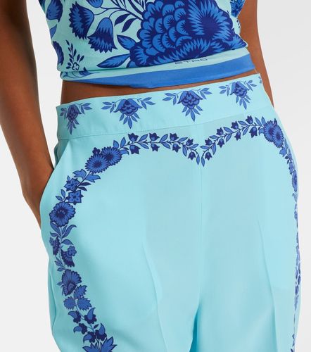 Pantalon droit en soie à fleurs - Etro - Modalova