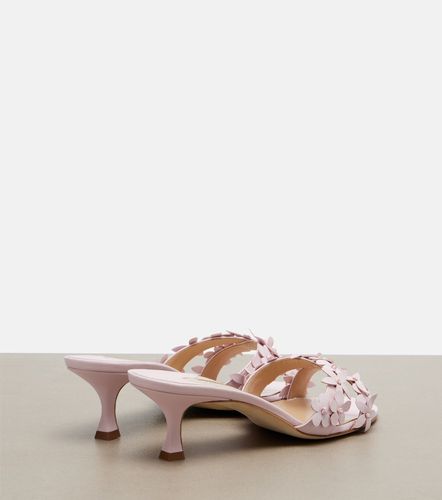 Mules Anista en cuir à appliqués floraux - Manolo Blahnik - Modalova