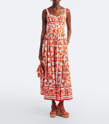 Robe longue Majolica en coton - Dolce&Gabbana - Modalova