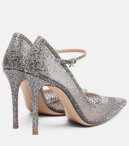 Escarpins Mary Jane Rania 105 en daim à ornements - Gianvito Rossi - Modalova