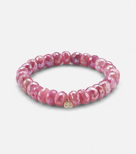 Bracelet en or 14 ct, pierres de lune et diamants - Sydney Evan - Modalova