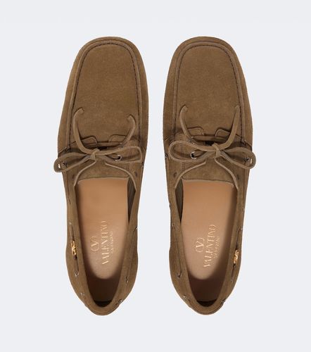 Chaussures bateau Palm Avenue VLogo en daim - Valentino Garavani - Modalova