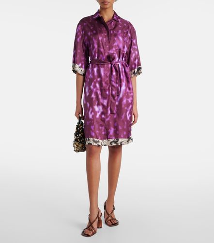 Robe chemise imprimée en soie - Dries Van Noten - Modalova