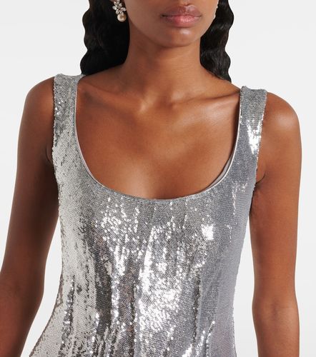 Robe longue en soie mélangée à sequins - Marmar Halim - Modalova