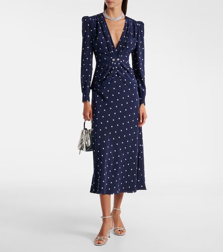 Robe midi en soie à pois - Alessandra Rich - Modalova