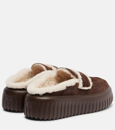 Mules HStripes en daim et shearling - Hogan - Modalova