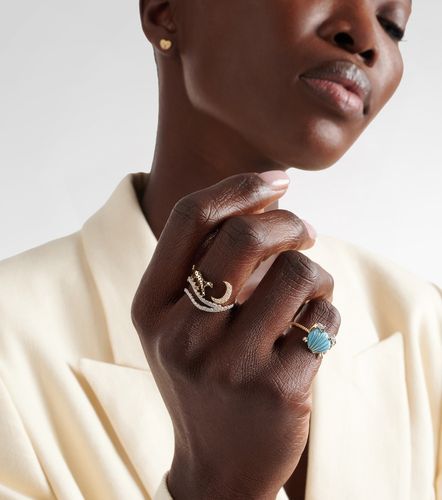 Yvonne Léon Bague Rêves Étoilés en or 9 ct, émail et diamants - Yvonne Leon - Modalova