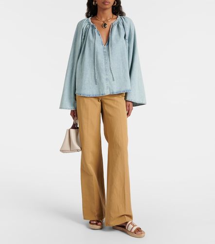 Frame Top en denim de coton et lin - Frame - Modalova