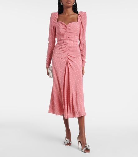 Robe longue en soie à pois - Alessandra Rich - Modalova