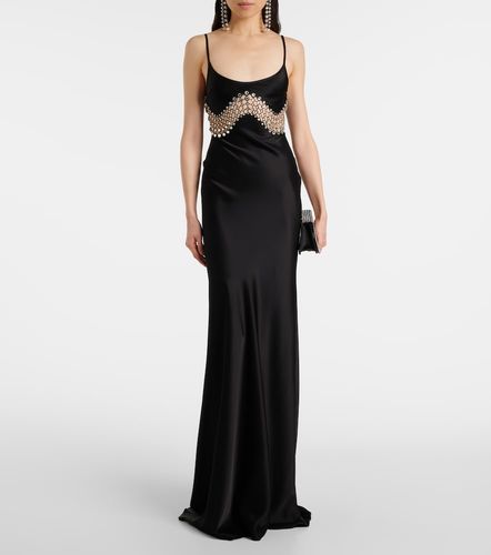 Robe longue en satin à ornements - David Koma - Modalova