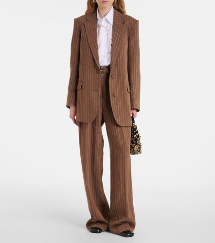 Blazer rayé en lin mélangé - Dries Van Noten - Modalova