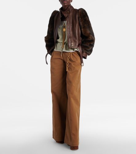 Chloé Pantalon ample à taille haute en coton - Chloe - Modalova