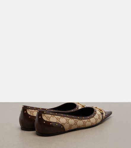 Ballerines Savoy Horsebit en toile GG et cuir - Gucci - Modalova