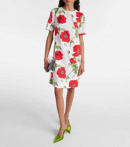 Robe en coton mélangé à fleurs - Oscar de la Renta - Modalova