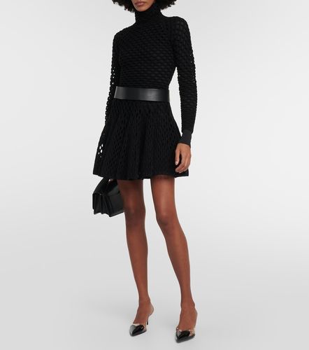 Alaïa Mini-jupe à taille haute en laine mélangée - Alaia - Modalova