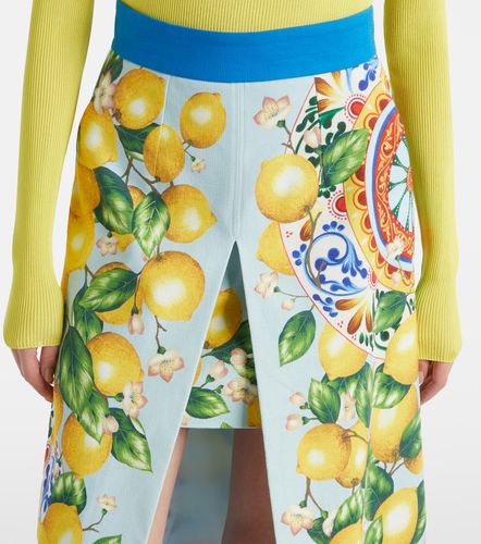 Jupe midi imprimée en coton mélangé - Dolce&Gabbana - Modalova