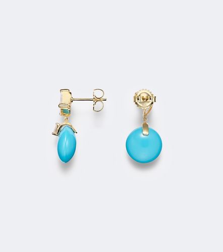 Boucles d’oreilles en or 18 ct, turquoise et diamants - Suzanne Kalan - Modalova