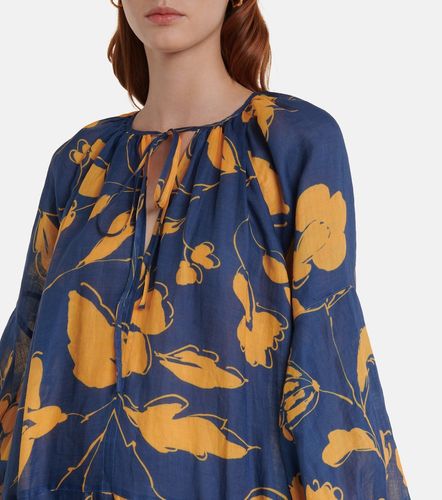 Robe midi Malorie en ramie à fleurs - Lee Mathews - Modalova