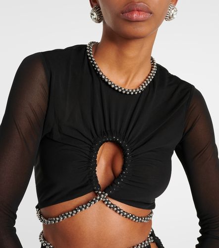 Crop top en jersey à découpes et ornements - Dion Lee - Modalova