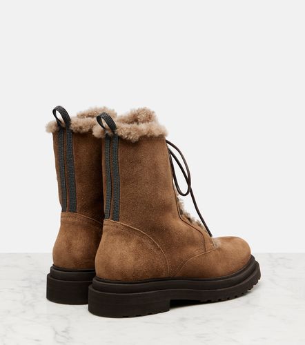 Bottines Monili en daim et shearling - Brunello Cucinelli - Modalova