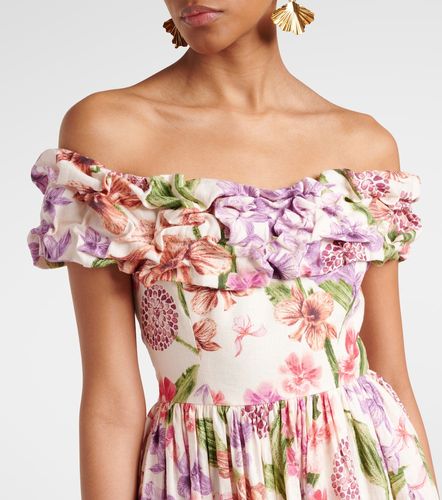 Robe longue Espliego en lin à fleurs - Agua by Agua Bendita - Modalova