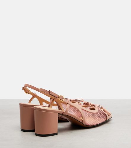 Escarpins slingback VLogo en cuir et résille - Valentino Garavani - Modalova