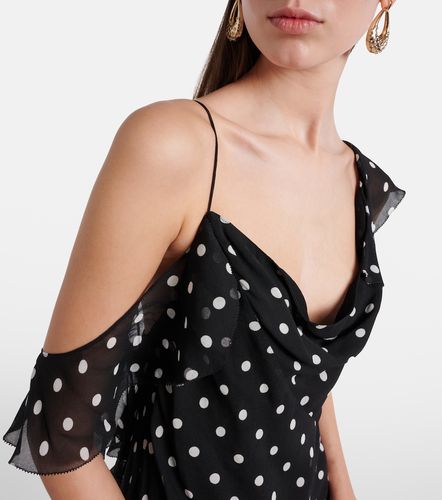 Robe longue en georgette à pois - Self-Portrait - Modalova