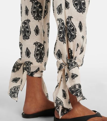Pantalon ample en lin à imprimé - Johanna Ortiz - Modalova