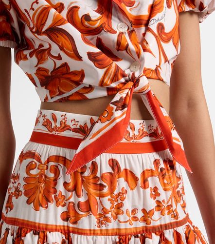 Blouse courte Majolica en coton - Dolce&Gabbana - Modalova