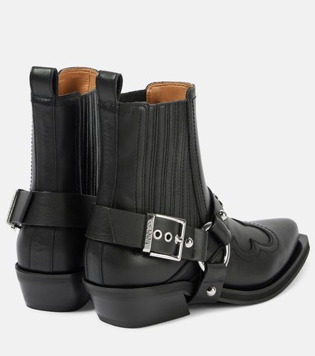 Bottines santiags brodées en cuir synthétique - Ganni - Modalova